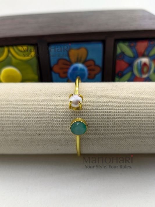 Aurelia gloss pearl bangles gold polish jewellery
