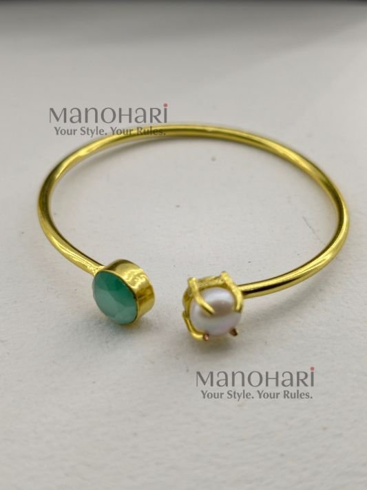Aurelia gloss pearl bangles gold polish jewellery
