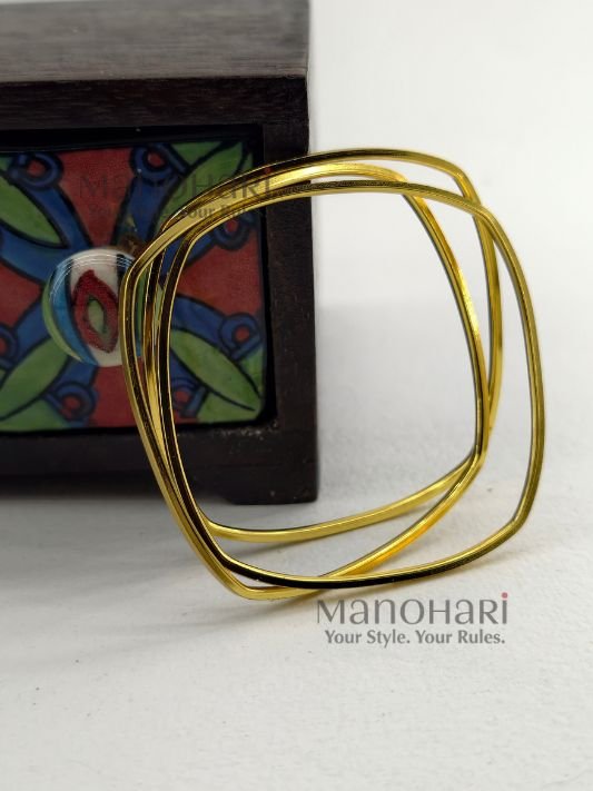 Aurelia minimal luxe bangles set for women 18K gold plated jewellery