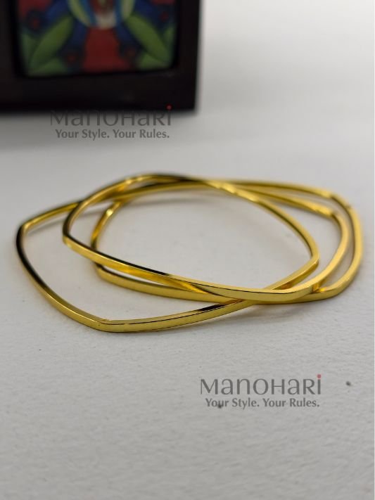 Aurelia minimal luxe bangles set for women 18K gold plated jewellery