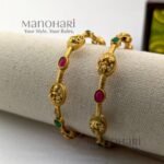 Meher Lakshmi ruby heritage bangles temple jewellery set