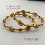 Meher Lakshmi ruby heritage bangles temple jewellery set