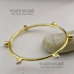 Aurelia pearl grande luxe bangles for women gold finish jewellery