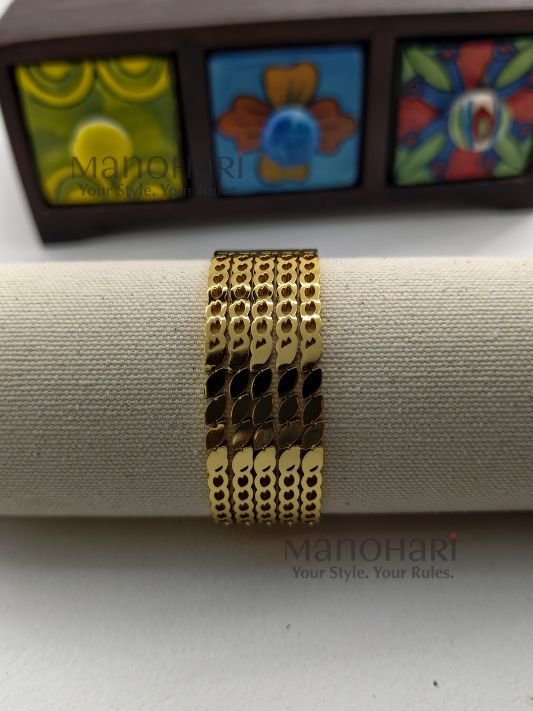 Aurelia regal mesh cuff bracelet for women gold plated jewellery
