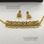Aarini navarathna heritage choker with pearl and stone detailing