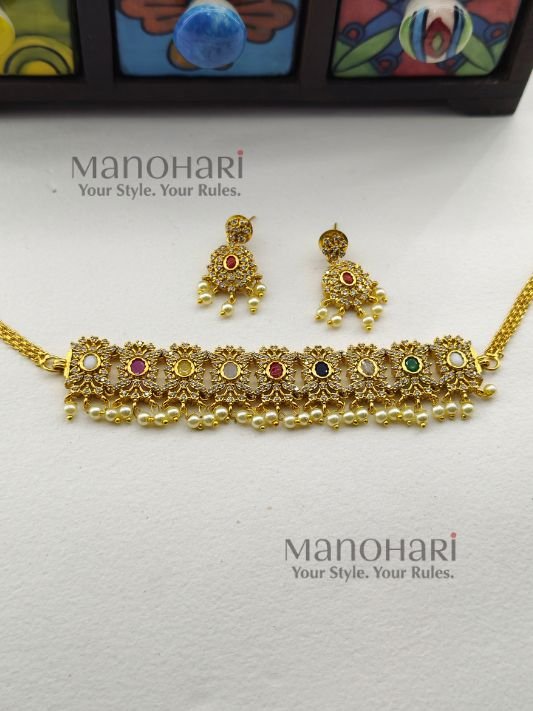 MN-CK-ANHC-AAR-01_1 Aarini navarathna heritage choker with pearl and stone detailing