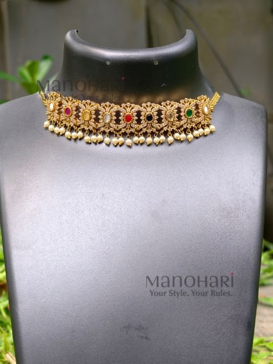 MN-CK-ANHC-AAR-01_3 Aarini navarathna heritage choker with pearl and stone detailing
