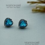 Aurelia blue heart spark earrings with elegant crystal heart detailing