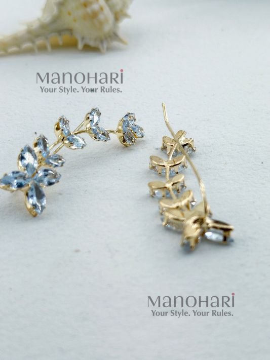 Aurelia golden crystal ear cuff gold plated jewellery