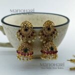 Velora antique gold jhumka earrings for women traditional ethnic jewellery