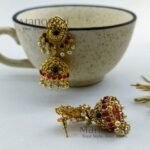 Velora antique gold jhumka earrings for women traditional ethnic jewellery