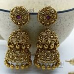 Avira antique Kempu jhumka earrings for women traditional temple jewellery