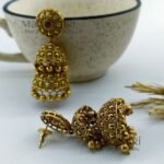 Avira antique Kempu jhumka earrings for women traditional temple jewellery