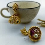 Noor antique Kempu jhumka earrings for women traditional temple jewellery