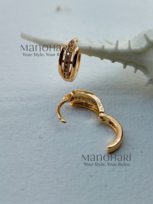 Aarini minimal spark hoops with elegant rose gold hoop detailing