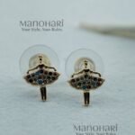 Aarini petite glam studs with elegant CZ sparkle gold detailing