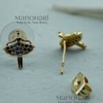 Aarini petite glam studs with elegant CZ sparkle gold detailing