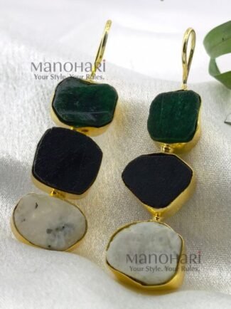 Aurelia raw stone luxe earrings natural gemstone jewellery