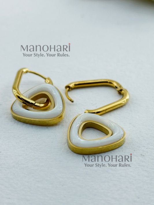 Aira geometric hoop earrings for women modern minimalist statement jewellery