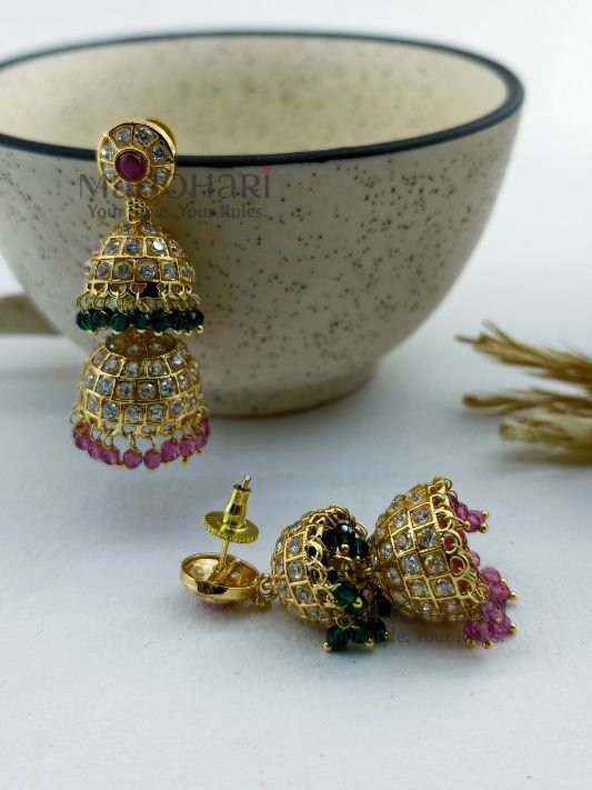 Ishani Kempu dome jhumka earrings for women traditional temple jewellery