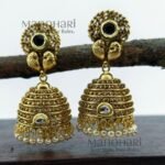 Ziya Kempu dome jhumka earrings for women traditional temple jewellery