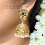 Ziya Kempu dome jhumka earrings for women traditional temple jewellery