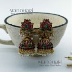 Ishani Lotus Rajwadi jhumka earrings for women traditional ethnic jewellery