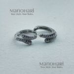 Meher crystal silver earrings with sparkling cubic zirconia detailing