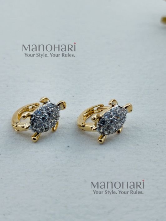 MN-ER-MCTH-MEH-01_1 Meher crystal turtle hoops with sparkling charm hoop detailing