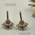 Aira multicolor CZ statement earrings for women floral crystal jewellery