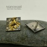 Meher sacred silver earrings with vintage oxidised boho detailing
