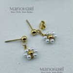 Meher Pearl Bloom drop earrings for women elegant floral pearl jewellery