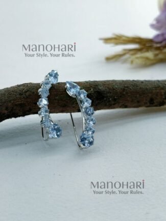 Royal crystal ear cuff silver tone contemporary jewellery