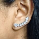 Royal crystal ear cuff silver tone contemporary jewellery
