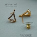 Ruhani crystal edge studs with geometric cubic zirconia gold detailing