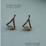 Ruhani crystal edge studs with geometric cubic zirconia gold detailing