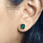 Ruhani emerald glow studs gold plated daily wear earrings