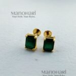 Ruhani emerald glow studs gold plated daily wear earrings