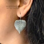 Ruhani paisley heritage earrings with oxidized silver detailing