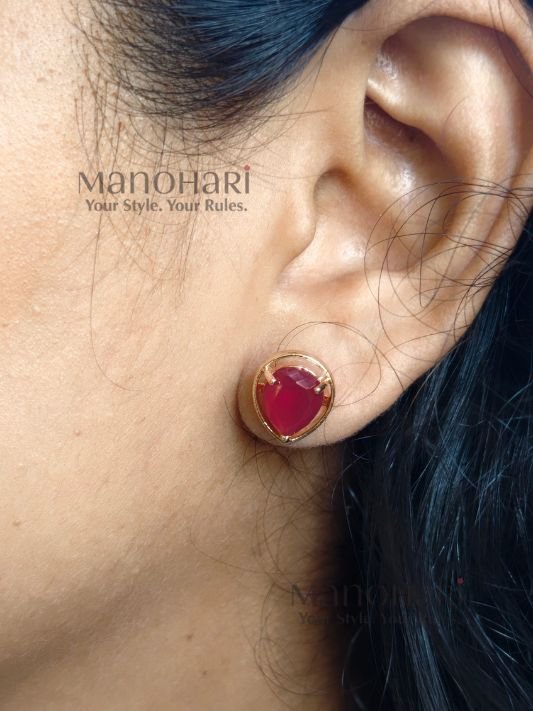 Ruhani royal CZ studs with elegant traditional crystal detailing