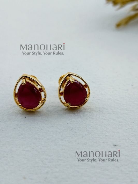 Ruhani royal CZ studs with elegant traditional crystal detailing