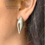 Ruhani shanka heritage earrings with oxidized silver detailing