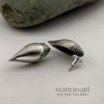 Ruhani shanka heritage earrings with oxidized silver detailing