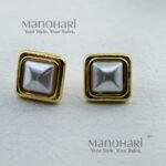 Ruhani shine luxe earrings with elegant pearl anti tarnish detailing