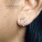 Ziya swan grace studs with elegant crystal swan detailing