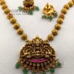 Aarini Lakshmi heritage haram with kundan temple design