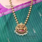 Aarini Lakshmi heritage haram with kundan temple design