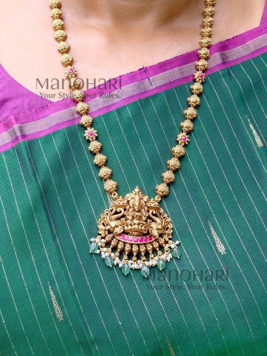 MN-HR-ALHH-AAR-01_3 Aarini Lakshmi heritage haram with kundan temple design