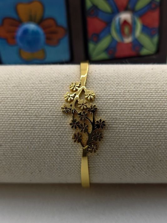 Aurelia floral luxe kada for women gold plated jewellery