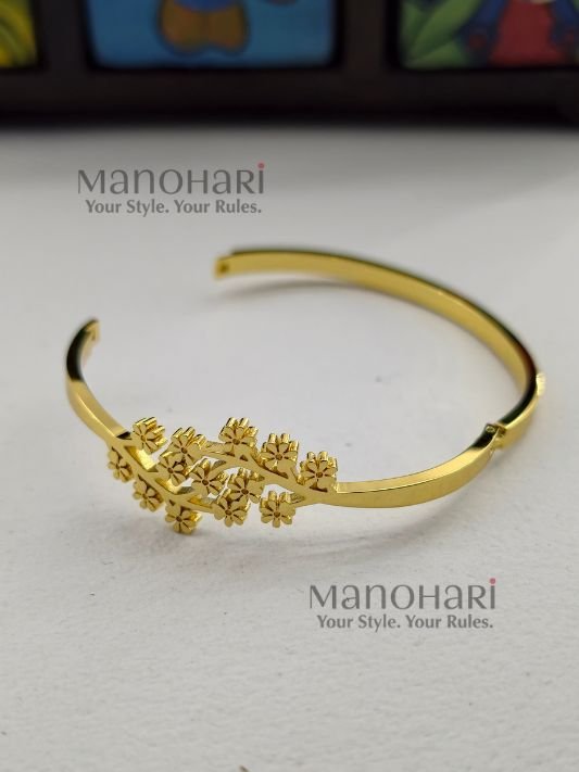 Aurelia floral luxe kada for women gold plated jewellery